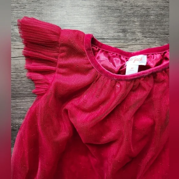 Cat & Jack Tulle Sequin Holiday Pleated Dress - Picture 3 of 5